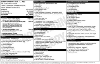 2015 Chevrolet Cruze 1LT 1LT