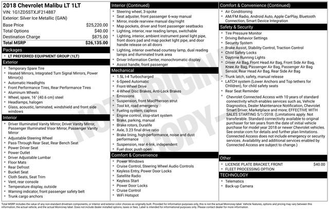 2018 Chevrolet Malibu LT
