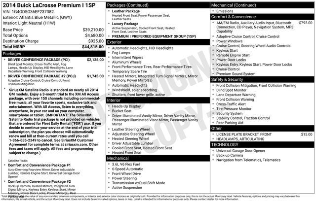 2014 Buick LaCrosse Premium I Group