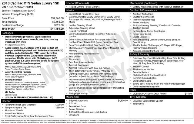 2010 Cadillac CTS Luxury