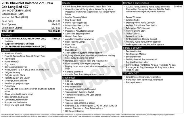 2015 Chevrolet Colorado Z71