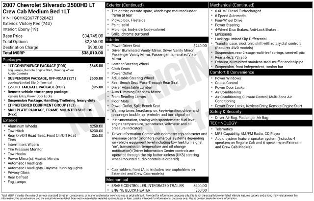 2007 Chevrolet Silverado 2500HD LT LT1