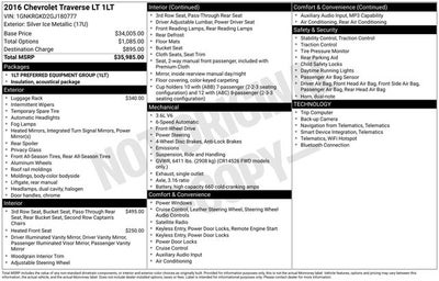 2016 Chevrolet Traverse LT 1LT