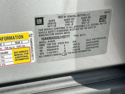 2016 Chevrolet Traverse LT 1LT