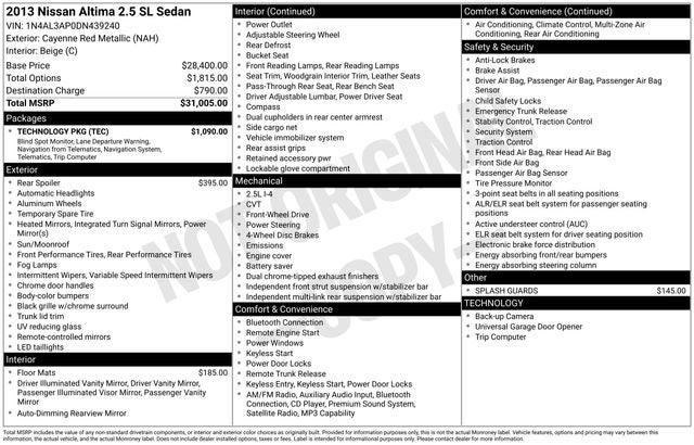 2013 Nissan Altima 2.5 SL