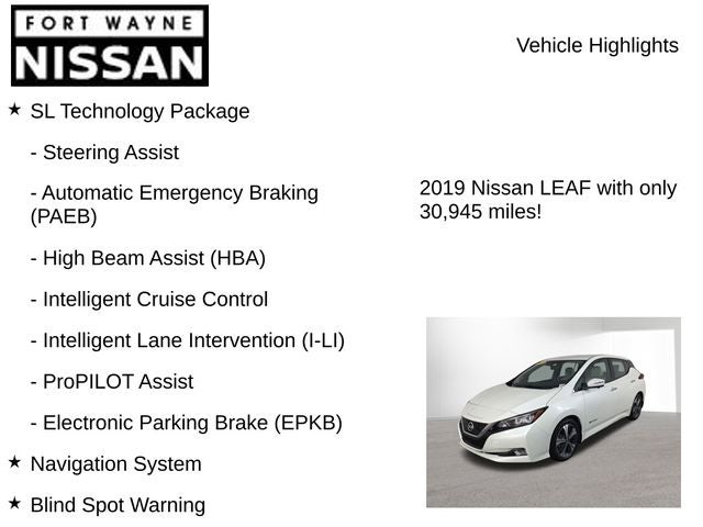 2019 Nissan Leaf SL