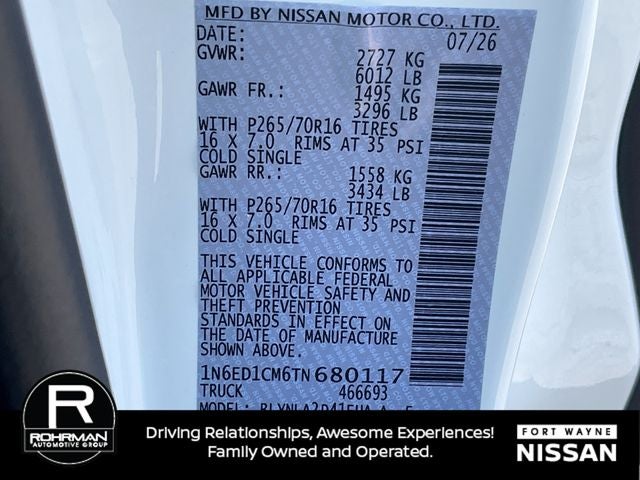 2026 Nissan Frontier S