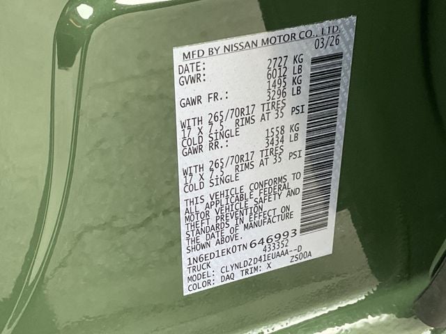 2026 Nissan Frontier PRO-4X