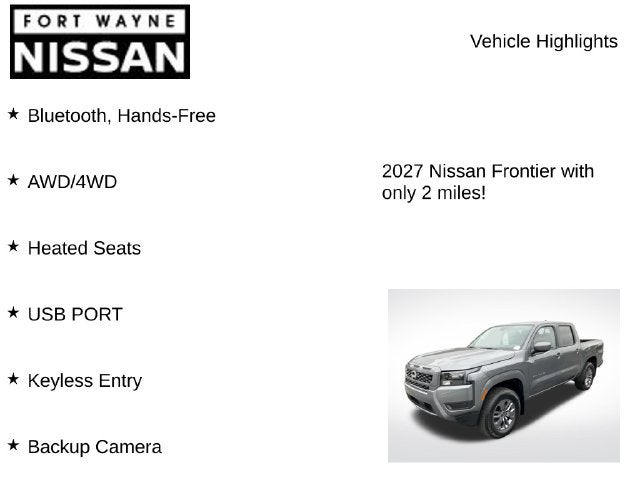 2027 Nissan Frontier SV