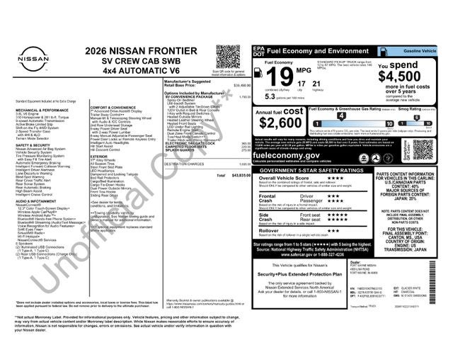 2026 Nissan Frontier SV