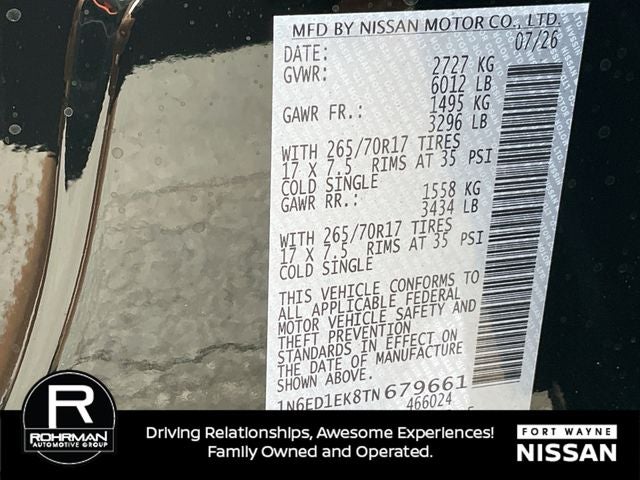 2026 Nissan Frontier PRO-4X