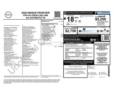2026 Nissan Frontier PRO-4X