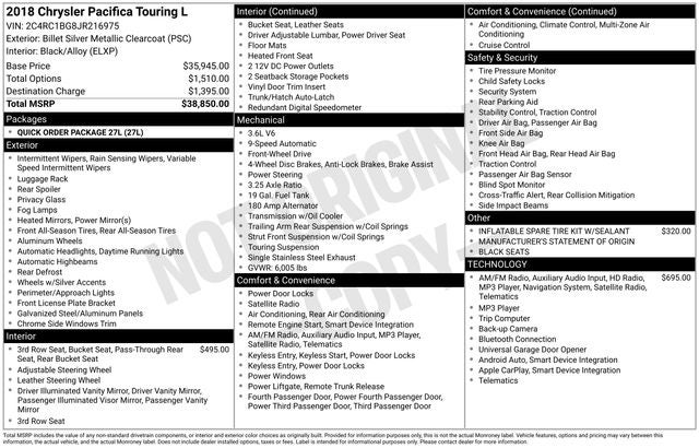 2018 Chrysler Pacifica Touring L