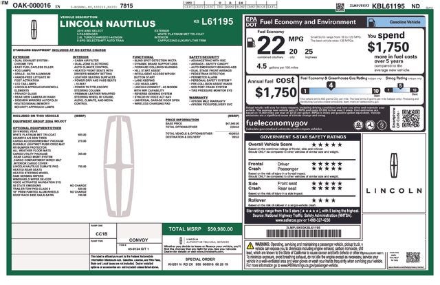 2019 Lincoln Nautilus Select