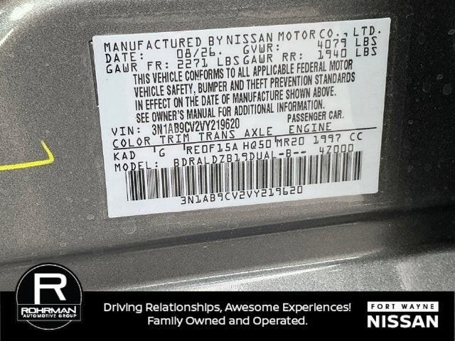2027 Nissan Sentra SV