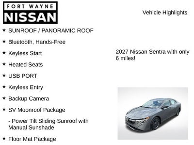 2027 Nissan Sentra SV