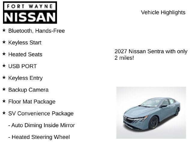 2027 Nissan Sentra SV