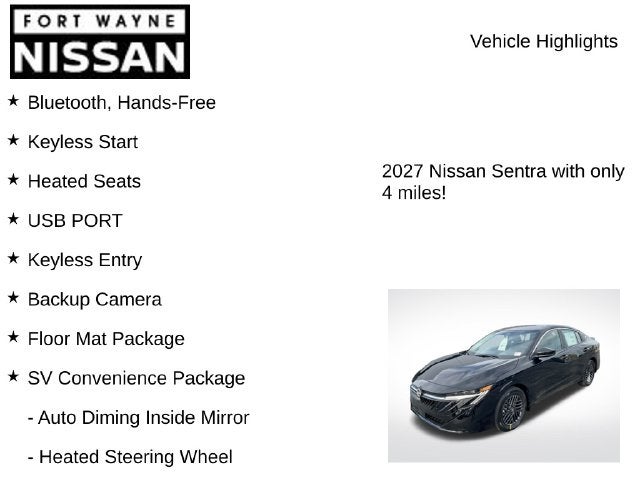 2027 Nissan Sentra SV