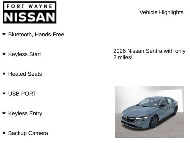 2026 Nissan Sentra SV