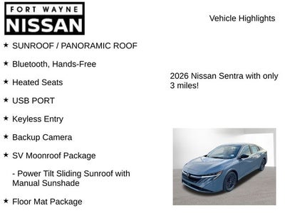 2026 Nissan Sentra SV