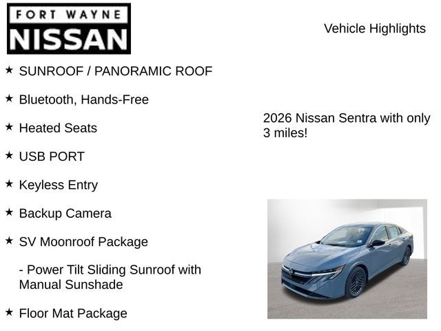 2026 Nissan Sentra SV