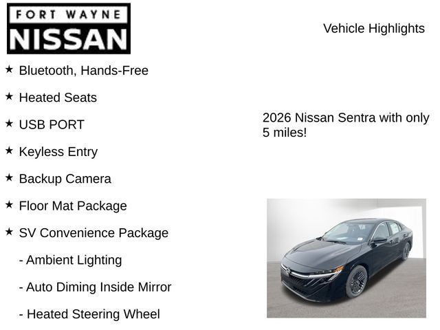 2026 Nissan Sentra SV