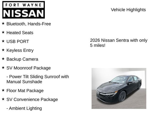 2026 Nissan Sentra SV