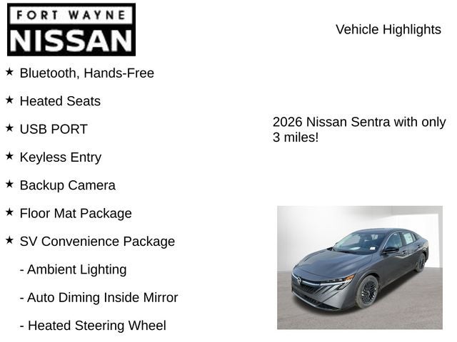2026 Nissan Sentra SV