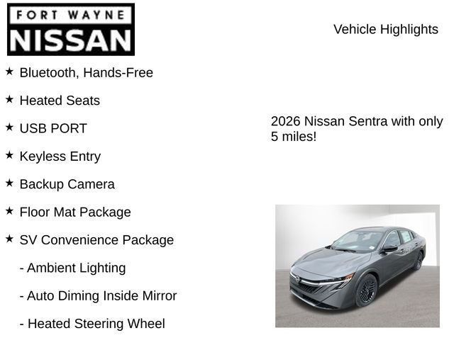 2026 Nissan Sentra SV