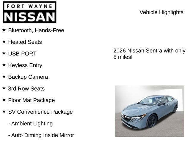 2026 Nissan Sentra SV