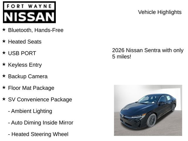2026 Nissan Sentra SV