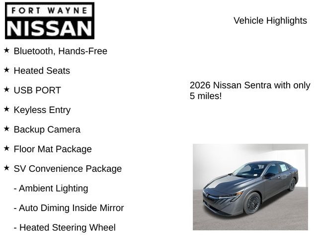 2026 Nissan Sentra SV