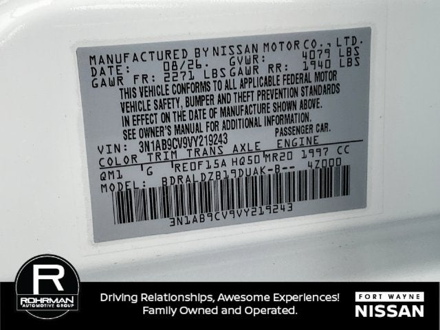 2027 Nissan Sentra SV