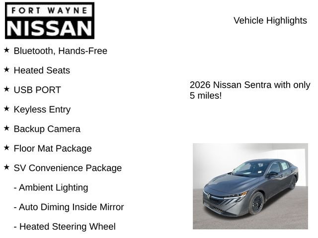 2026 Nissan Sentra SV