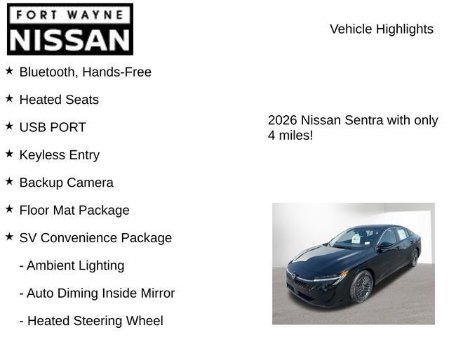 2026 Nissan Sentra SV