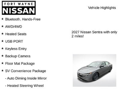 2027 Nissan Sentra SV