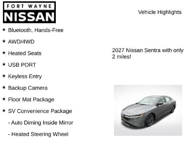 2027 Nissan Sentra SV