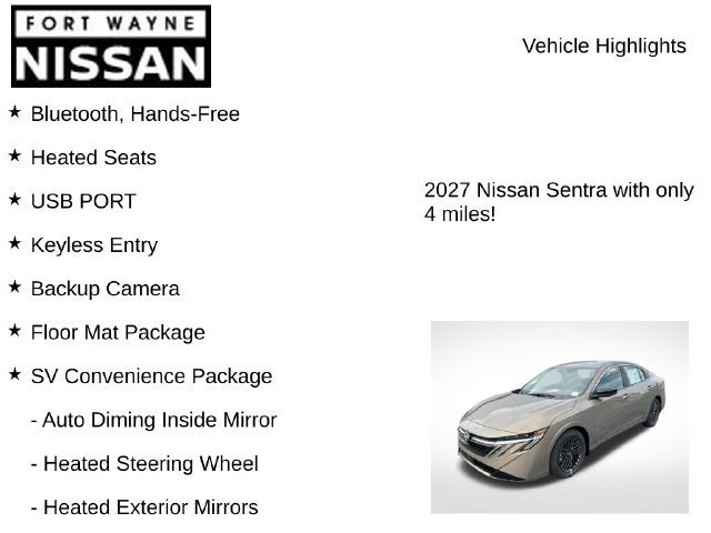2027 Nissan Sentra SV