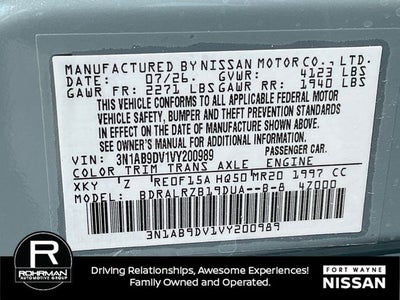 2027 Nissan Sentra SR