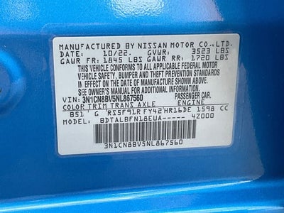 2022 Nissan Versa 1.6 S