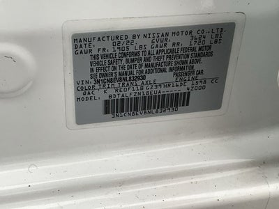 2022 Nissan Versa 1.6 SV