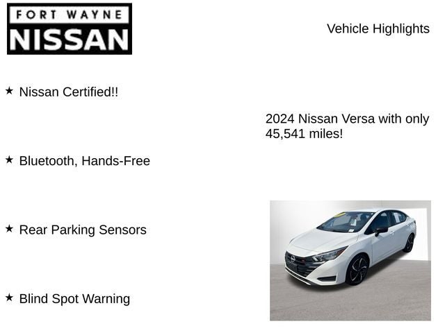 2024 Nissan Versa 1.6 SR