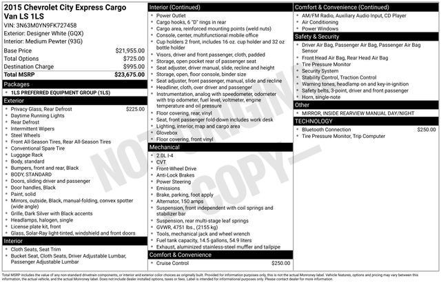 2015 Chevrolet City Express 1LS