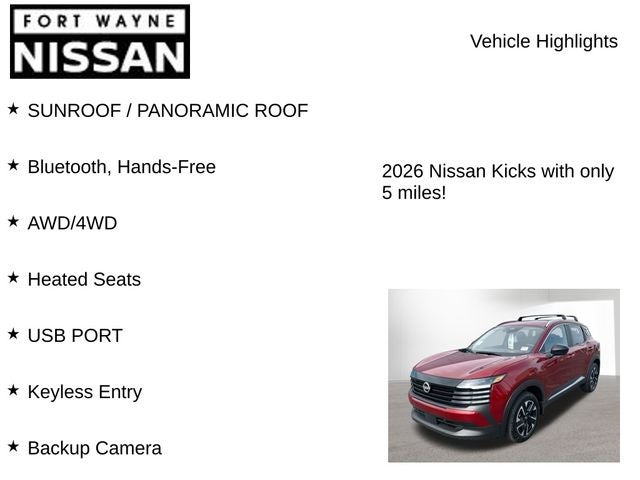 2026 Nissan Kicks SV
