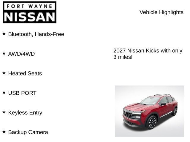 2027 Nissan Kicks SV
