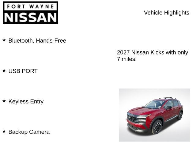 2027 Nissan Kicks SV