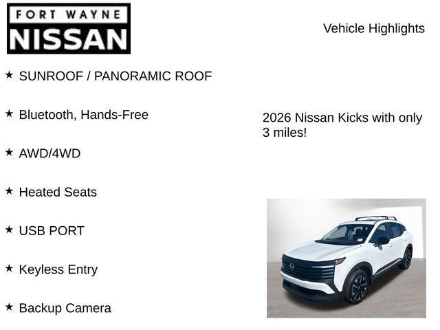 2026 Nissan Kicks SV