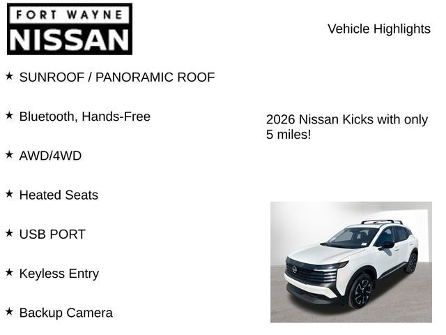2026 Nissan Kicks SV