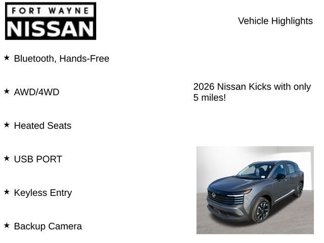 2026 Nissan Kicks SV