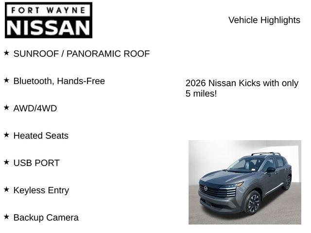 2026 Nissan Kicks SV